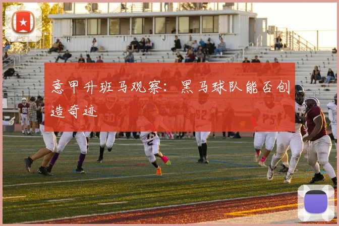 意甲升班马观察：黑马球队能否创造奇迹